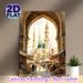 Islamic Bazaar & Mosque Painting Poster, Warm-toned Watercolor Poster, Features Bustling Market Scene With Ornate Mosque And Minarets, Adds Cultural_maomaolike.com