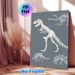 Dinosaur Skeleton Themed Painting Poster, Monochrome Sketch-style Dinosaur Skeletons Poster, Stylish Paleontology-inspired Decor Ideal For Study_maomaolike.com