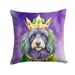 Bergamasco Sheepdog King Of Mardi Gras Throw Pillow Machine Washable, Indoor Outdoor Decorative Pillow For Couch, Bed Or Patio, 18Hx18W_maomaolike.com