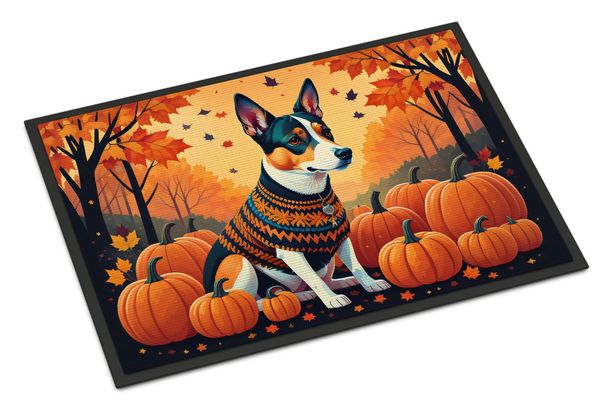 Basenji Fall Doormat Front Door Mat Indoor Outdoor Rugs For Entryway, Non Slip Washable Low Pile, 24H X 36W_maomaolike.com