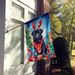 Black Pug Christmas Reindeer House Flag Large Porch Sleeve Pole Decorative Outside Yard Banner Artwork Wall Hanging, Polyester, House Size, Multicolor_maomaolike.com