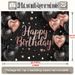 Happy Birthday Party Banner - 2D Flat Polyester Backdrop With Black Pink Balloons, Wall Hanging Photo Props, Party Decor_maomaolike.com