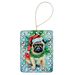 Pug Christmas Porcelain Ornament Christmas Tree Hanging Decorations For Home Christmas Holiday, Rectangle, Gift, Multicolor_maomaolike.com