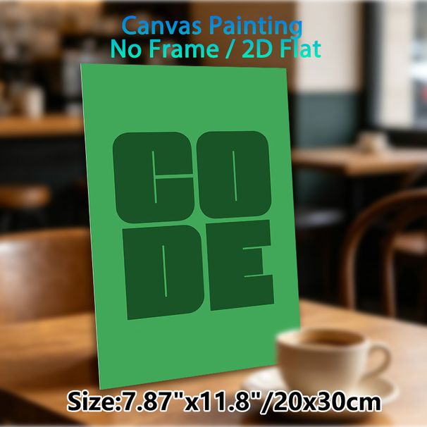 CODE Typography Painting Poster, Minimalist Bold Dark Green Lettering Poster, Sleek Modern Typographic Decor Suitable For Home Office, Tech Workspace_maomaolike.com