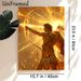 Mythological Solar Archer Painting Poster, Golden Luminous Fantasy Style Poster, Striking Glowing Bow Artwork Suitable For Home, Game Room, Study_maomaolike.com