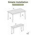 3 Pieces Acacia Wood Table Bench Dining Set For Outdoor & Indoor Furniture With 2 Benches, Picnic Beer Table For Patio, Porch, Garden, Poolside, Natural_maomaolike.com