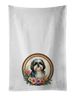 Shih Tzu And Flowers Kitchen Towel Set Of 2 White Dish Towels Decorative Bathroom Hand Towel For Hand, Face, Hair, Yoga, Tea, Dishcloth, 19 X 28", White_maomaolike.com