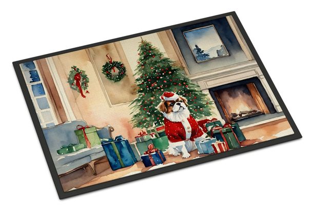Japanese Chin Cozy Christmas Doormat Front Door Mat Indoor Outdoor Rugs For Entryway, Non Slip Washable Low Pile, 24H X 36W_maomaolike.com