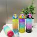 600ML Gradient Color Astronaut Plastic Space With Cartoon Sticker Drinking Water Bottle Outdoor Sports Tr_maomaolike.com