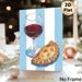 Wine & Empanada Themed Painting Poster, Vibrant Artistic Style Poster, Showcases Red Wine Glass With Golden Empanada, Adds Cozy Culinary Touch Ideal_maomaolike.com