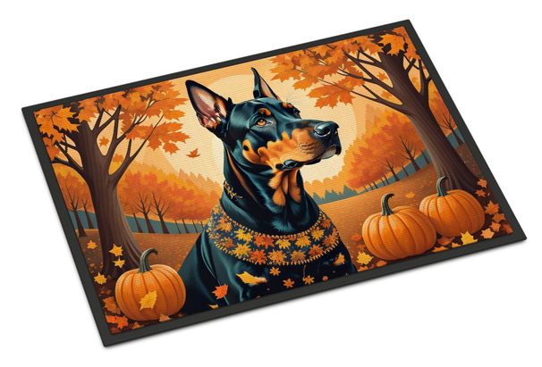 Doberman Pinscher Fall Doormat Front Door Mat Indoor Outdoor Rugs For Entryway, Non Slip Washable Low Pile, 24H X 36W_maomaolike.com