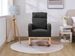 Modern Accent Rocking Chair, With Side Pocket, Upholstered Glider Rocker, Living Room Lounge Chair With High Backrest (Black,teddy)_maomaolike.com