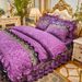 European Style Autumn Winter Quilted Skirt Four-Piece Set Detachable Zipper Thickened Warm Velvet Bed Cover Coral Fleece_maomaolike.com