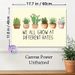 Succulent & Cactus Themed Painting Poster, Soft Watercolor Potted Succulents & Cacti With Motivational Quote Poster, Uplifting Decor Ideal For Office_maomaolike.com