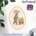 Sleepy Mouse Painting Poster, Warm-toned Whimsical Poster, Soft Cozy Design Featuring Mouse In Striped Pajamas Pushing Pillow Cart, Ideal For Bedroom_maomaolike.com