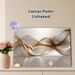 Abstract Fluid Curve Painting Poster, Luxury Glossy Wavy Shape With Golden Accents Poster, Elegant Modern Decor Suitable For Living Room, Office_maomaolike.com