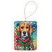 Beagle Christmas Porcelain Ornament Christmas Tree Hanging Decorations For Home Christmas Holiday, Rectangle, Gift, Multicolor_maomaolike.com