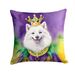 American Eskimo King Of Mardi Gras Throw Pillow Machine Washable, Indoor Outdoor Decorative Pillow For Couch, Bed Or Patio, 14Hx14W_maomaolike.com