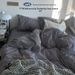 Solid Color Simple Four-Piece Brushed Ins Style Quilt Cover Dormitory Summer Washed Cotton Bedding Three-Piece Set_maomaolike.com