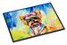 Yorkshire Terrier Hippie Dawg Doormat Front Door Mat Indoor Outdoor Rugs For Entryway, Non Slip Washable Low Pile, 24H X 36W_maomaolike.com