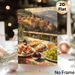 Mediterranean Village & Gourmet Brunch Painting Poster, Warm-toned Impressionist-style Poster, Inviting Sunlit Hillside Village With Delicious Food_maomaolike.com