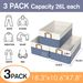 Clothes Organizer,3 Pack Large Wardrobe Storage Basket, Foldable Fabric Drawer Organizer Storage Bin With Dual Handles Boxes Transparent Label_maomaolike.com