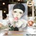 Pierrot-style Lady With Rose Painting Poster, Soft-toned Artistic Portrait Poster, Poignant Emotional Artwork Ideal For Bedroom And Living Room Wall_maomaolike.com