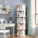 5 Tier Rotating Bookshelf, Display Round Spinning Bookshelf, Space-Saving, Small Space Rotating Bookshelf Tower For Bedroom, Living Room, Home, Office, Warm White_maomaolike.com
