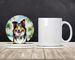 Collie Luau Large Sandstone Coasters Pack Of 4 Absorbent Round Coasters Decor Gifts For Men Or Women, 4 In, Multicolor_maomaolike.com