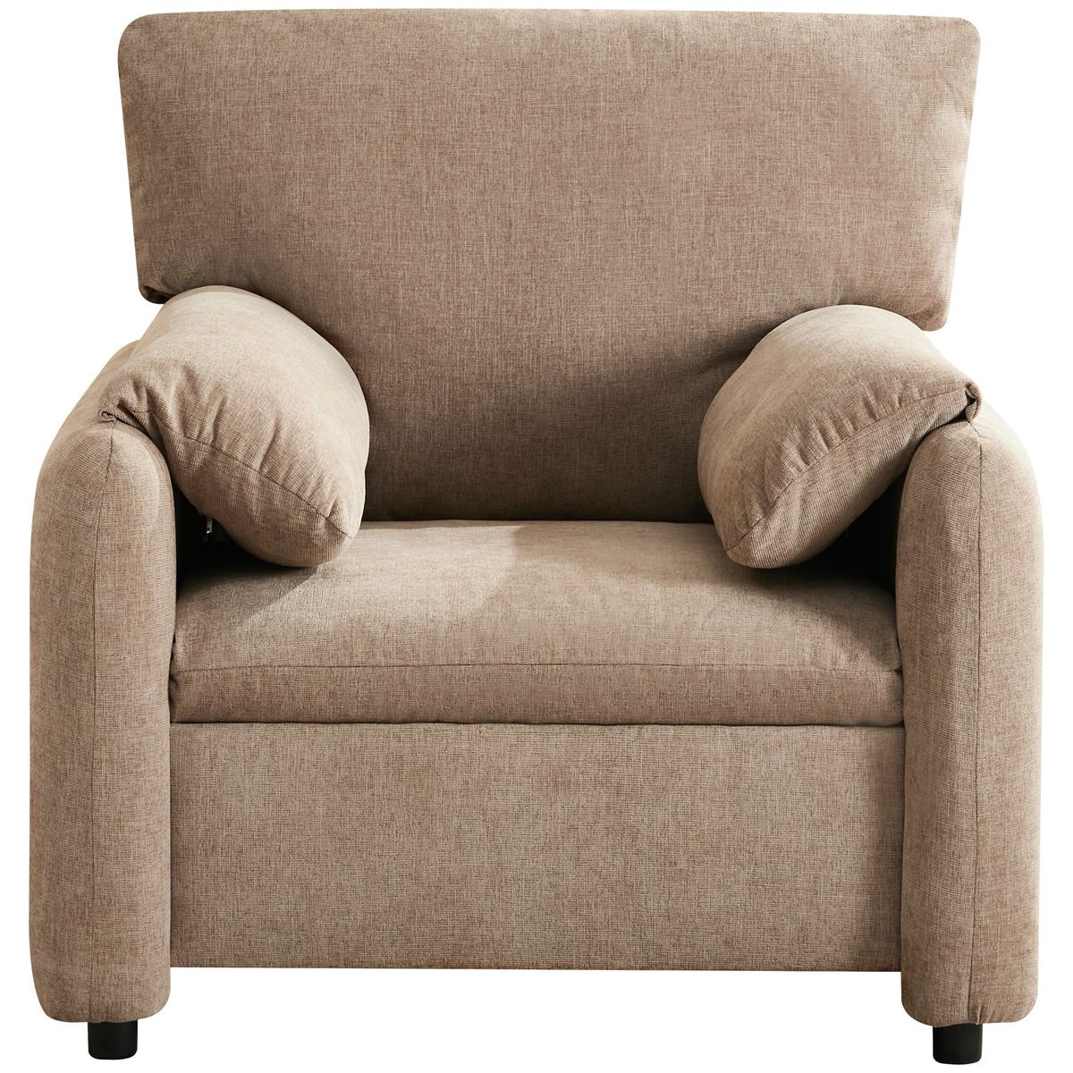 Modern Accent Chair, Chenille Oversized Arm Chair, 38 Inches Wide, Comfortable Cushioned Single Casual Sofa Chair, Suitable For Living Room, Bedroom Reading Chair,Brown_maomaolike.com