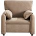 Modern Accent Chair, Chenille Oversized Arm Chair, 38 Inches Wide, Comfortable Cushioned Single Casual Sofa Chair, Suitable For Living Room, Bedroom Reading Chair,Brown_maomaolike.com
