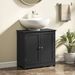 Pedestal Sink Storage Cabinet, Bathroom Sink Cabinet With U-Shape Cut-Out And Adjustable Shelf, Black_maomaolike.com