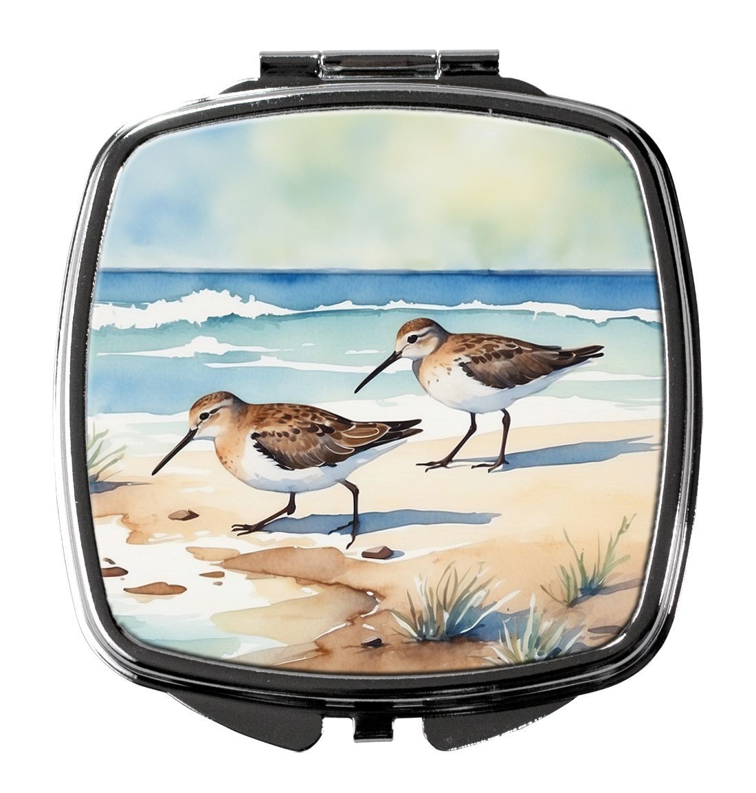 Sandpipers Hunting Compact Mirror Decorative Travel Makeup Mirror For Women Girls Gifts Pocket Makeup Mirror Folding Handheld_maomaolike.com