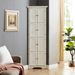 High Storage Cabinet With Door And 4 Shelves, Suitable For Living Room, Kitchen, Office, Bedroom, Bathroom, Modern Style, White_maomaolike.com