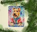 Airedale Terrier Christmas Porcelain Ornament Christmas Tree Hanging Decorations For Home Christmas Holiday, Rectangle, Gift, Multicolor_maomaolike.com