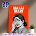 "MAGAJ MARI" Typographic Figure Painting Poster, Vibrant Retro Comic Style Poster, Bold Orange Background With Monochrome Weary Figure, Eye-catching_maomaolike.com
