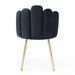 Modern Velvet Dining Chairs Set Of 2, Upholstered Woven Dining Chair With Golden Metal Legs, Upholstered Dining Chairs For Dining Room, Kitchen, Vanity, Living Room BLACK_maomaolike.com