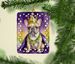 French Bulldog King Of Mardi Gras Porcelain Ornament Christmas Tree Hanging Decorations For Home Christmas Holiday, Rectangle, Gift, Multicolor_maomaolike.com