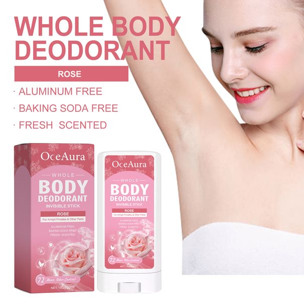 OceAura Whole Body Deodorant, Rose Fragrance Naturally Refreshing Lighten Underarm Odor Lasting Fragrance_maomaolike.com