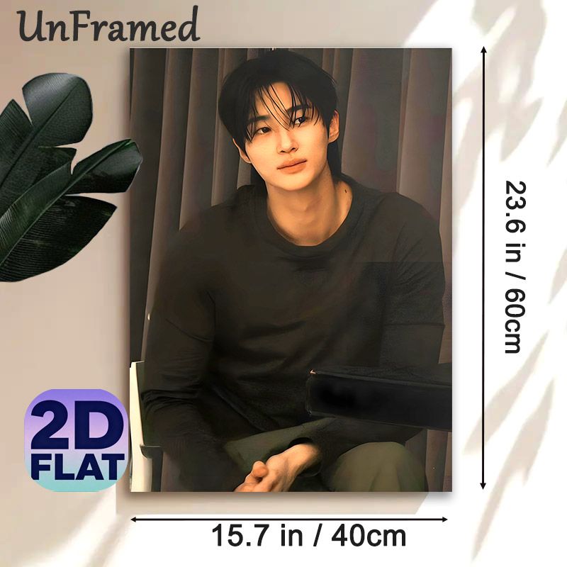 Handsome Korean Male Portrait Painting Poster, Warm-toned Realistic Style Poster, Stylish Wall Decor Ideal For Bedroom, Living Room_maomaolike.com