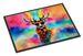 Hippie Animal Stag Deer Doormat Front Door Mat Indoor Outdoor Rugs For Entryway, Non Slip Washable Low Pile, 24H X 36W_maomaolike.com