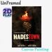 Hadestown Musical Painting Poster, Dark Gothic Burning Red Spider Lily & Skeleton Hand Poster, Atmospheric Theatrical Art Decor For Living Room_maomaolike.com