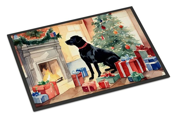 Labrador Retriever Cozy Christmas Doormat Front Door Mat Indoor Outdoor Rugs For Entryway, Non Slip Washable Low Pile, 24H X 36W_maomaolike.com