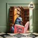 Pigeon Reading Book Painting Poster, Rich-toned Oil Painting Style Poster, Playful Quirky Literary Decor Ideal For Library, Study Room_maomaolike.com