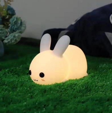 Colorful Rabbit Silicone Night Light Led Cute Charging Jade Rabbit Shooting Light_maomaolike.com