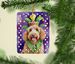 Labradoodle King Of Mardi Gras Porcelain Ornament Christmas Tree Hanging Decorations For Home Christmas Holiday, Rectangle, Gift, Multicolor_maomaolike.com