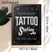 Temporary Tattoo Station Painting Poster, Vintage Chalkboard-style Poster With White Typography & Star Accents, Clear Operation Guide, Ideal For_maomaolike.com