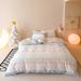 1 Winter Thickened Bionic Wool Velvet Four-Piece Set Snowman Bear Print Duvet Cover Coral Fleece Bed Sheet Warm Bedding_maomaolike.com