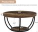 Wooden Coffee Table, 2-Tier Round Central Cocktail Table With Shelvesg_maomaolike.com
