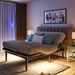 Black Dual-motor Adjustable Electric Bed , With 9-key Remote Control , Easy Assembly,Queen Size Bed Frame_maomaolike.com